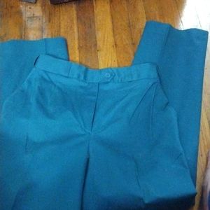 90s Norm Thompson Women's Teal Dress Pants  Size 4P
